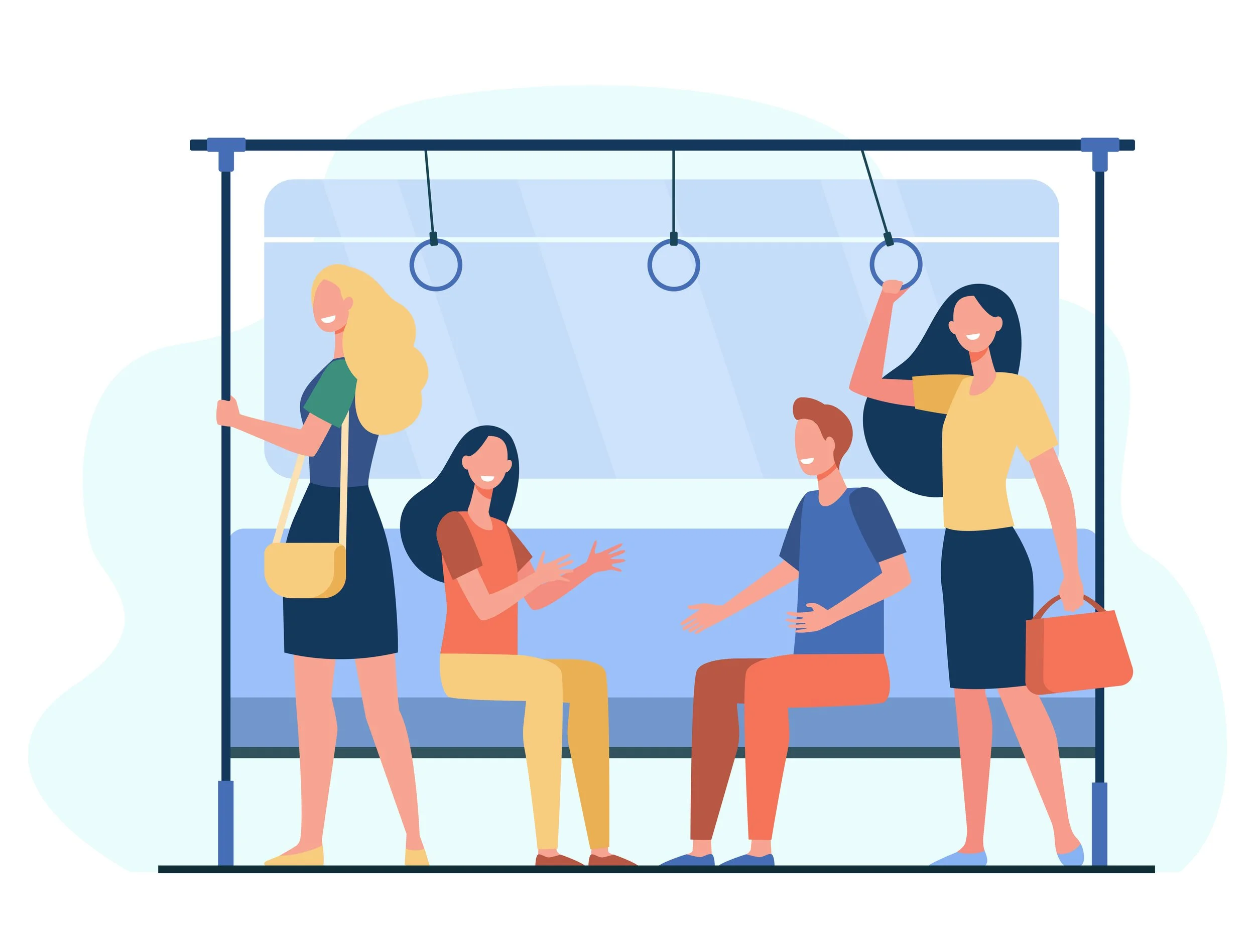 Personer, der rejser med offentlig transport - illustrerer tilgængelighed via offentlig transport til Skovriderkroen.