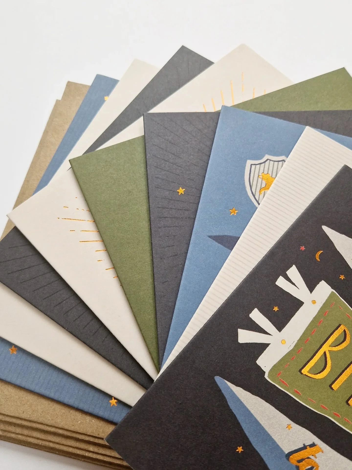 Hot off the press, a first glimps of one of our new 2026 collections! Copper foiling and red pantones shining and popping off the board... keep your eyes peeled for more newness soon! 👀
.
#hotchpotchlondon #hotchpotchcards #hotchpotchpublishing #gre