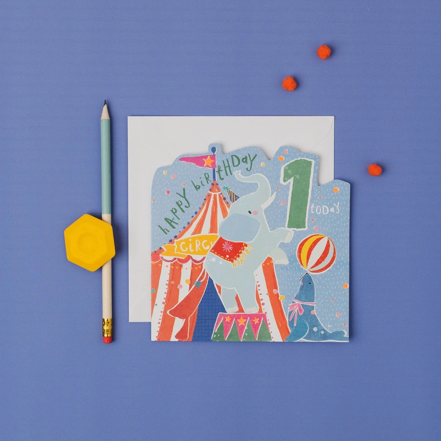 How cute is this little guy from our new Children's ages collection, Roundabout. We love the pops of neon and that gorgeous soft cornflower blue. Available now on cbgtrader and Faire. #hotchpotchlondon #lovefromlondon #roundabout #greetingscards