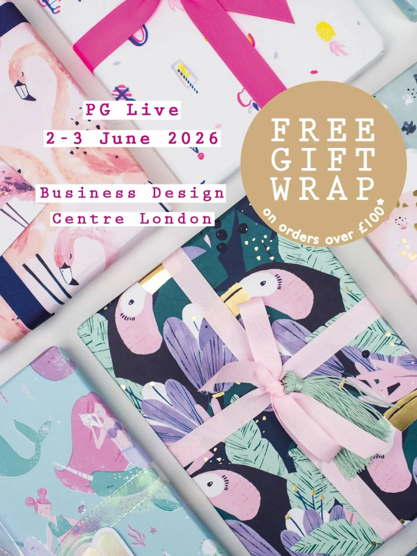 We'll be setting up for PG Live on Monday and we are SO EXCITED!! ✌🏻🩷✨️ We're also running a great giveaway! ~ free pack of Hotchpotch Gift Wrap on all Hotchpotch orders over &pound;100 for the duration of the show, while stocks last, T&rsquo;s and
