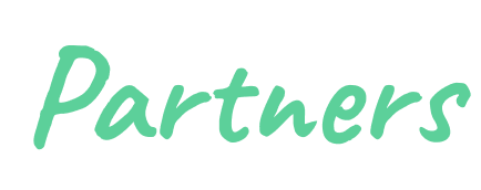 The word 'Partners' written in green cursive font