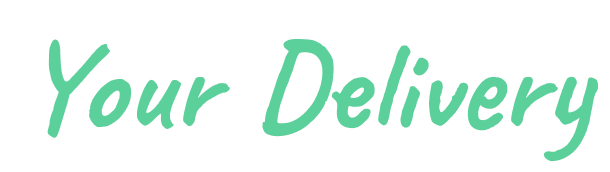 Text reading 'Your Delivery' in green on a black background.