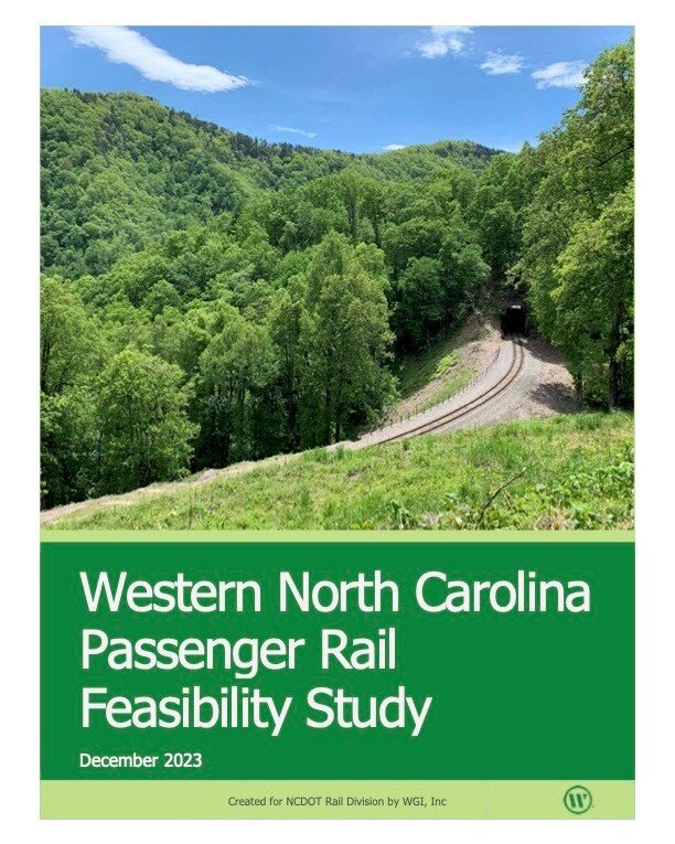 Hot off the press! The final draft of the WNC Rail Feasibility Study has just been released. Happy Reading!
You can read it on our website (linked in bio) on the &quot;Resources&quot; page