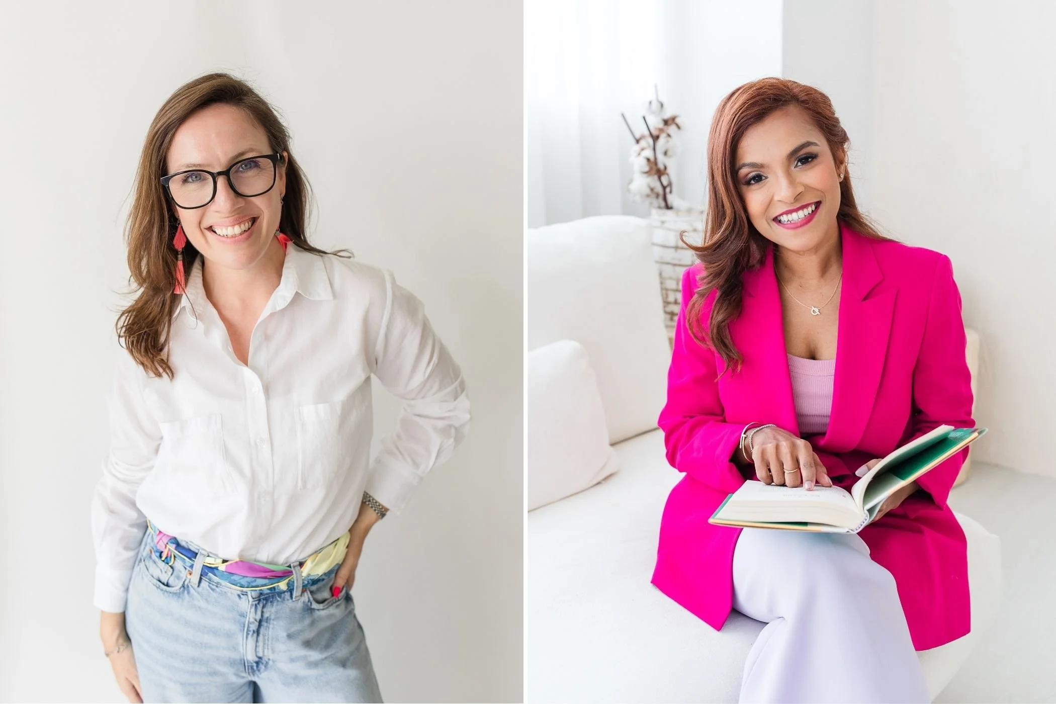 Personal branding photographer in Singapore photographing a business owner and female founder in a bright modern studio by Nina Mucalov Photography