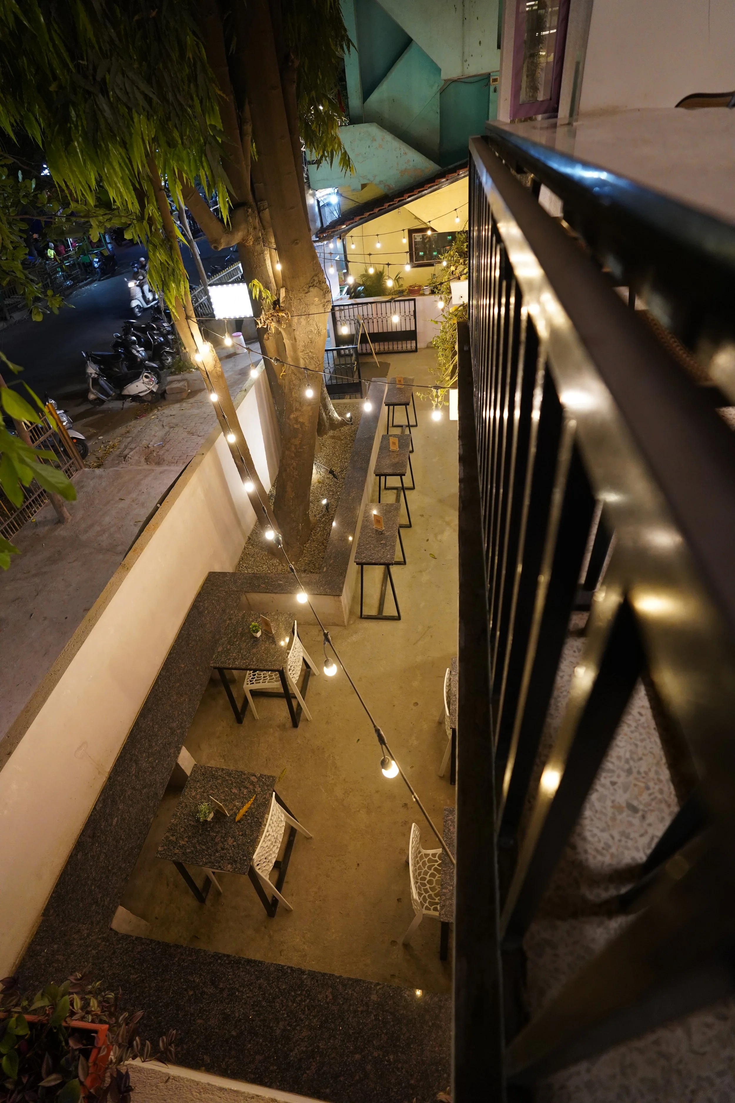 Evenings are made magical under the lights of our bakery courtyard.