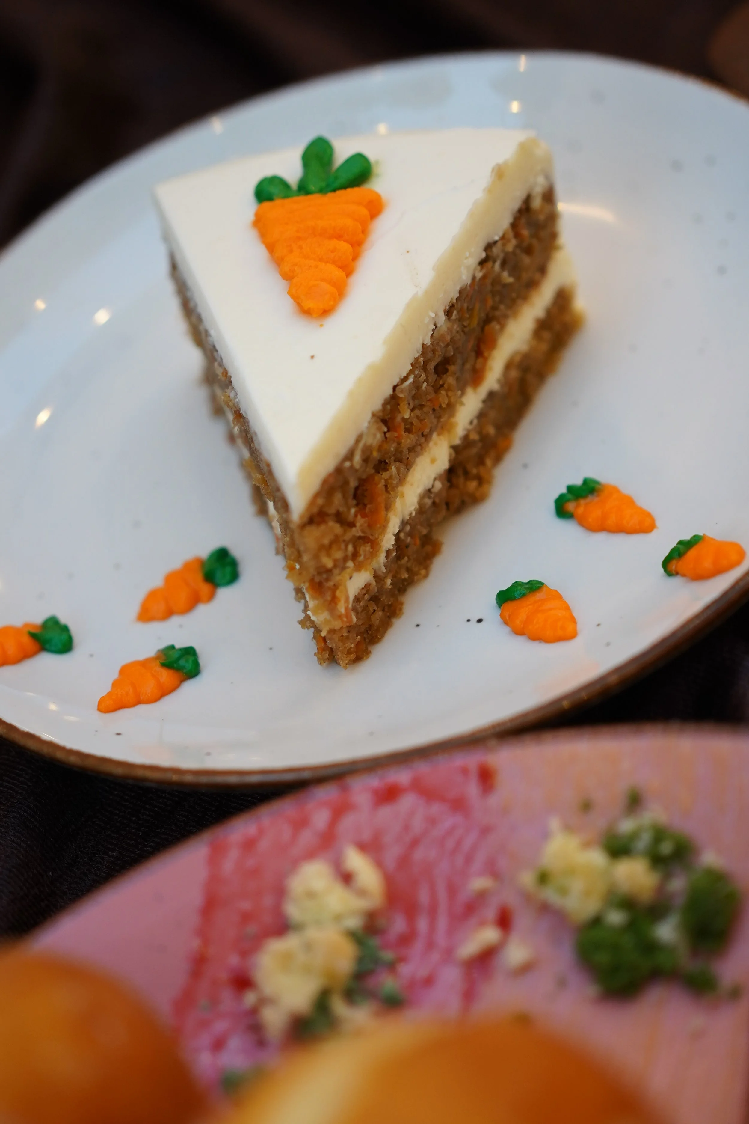 A sweet slice of comfort – our classic carrot cake with creamy frosting.