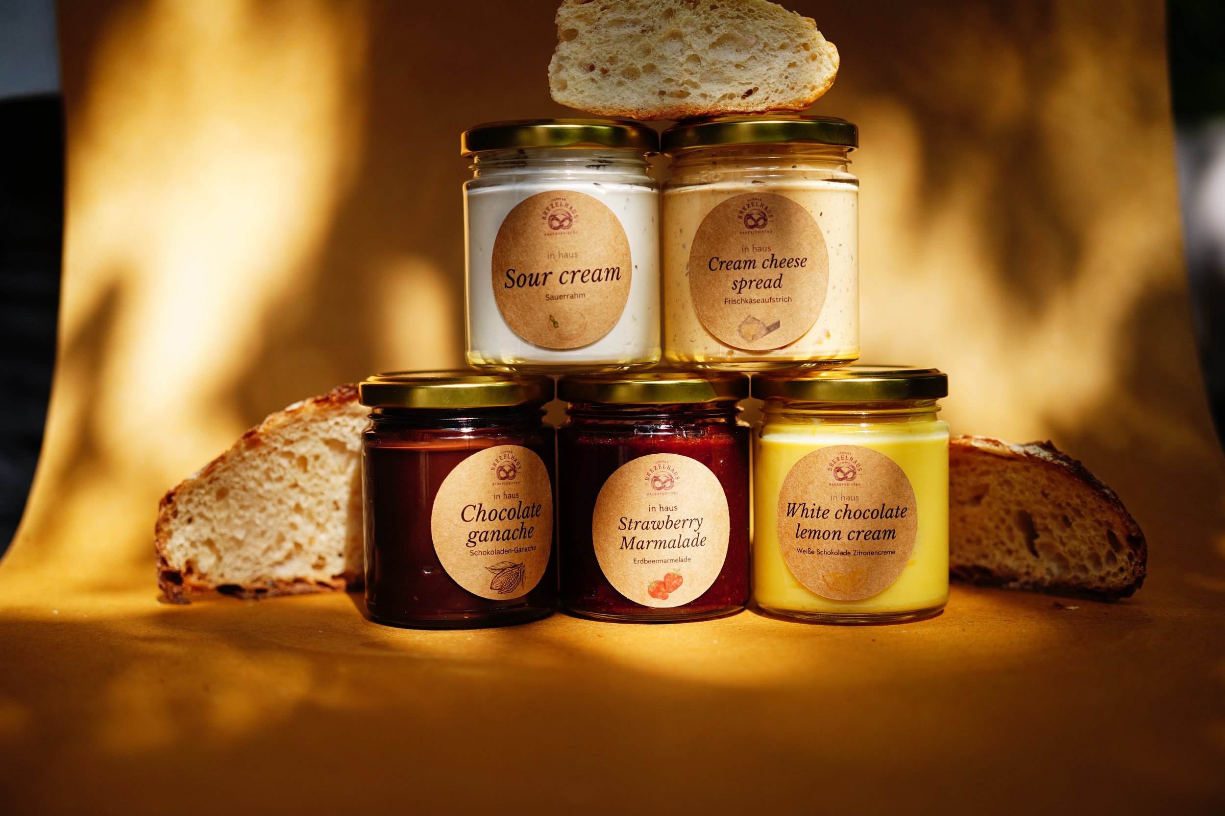 From chocolate to sour cream – our house-made jars are packed with German goodness.