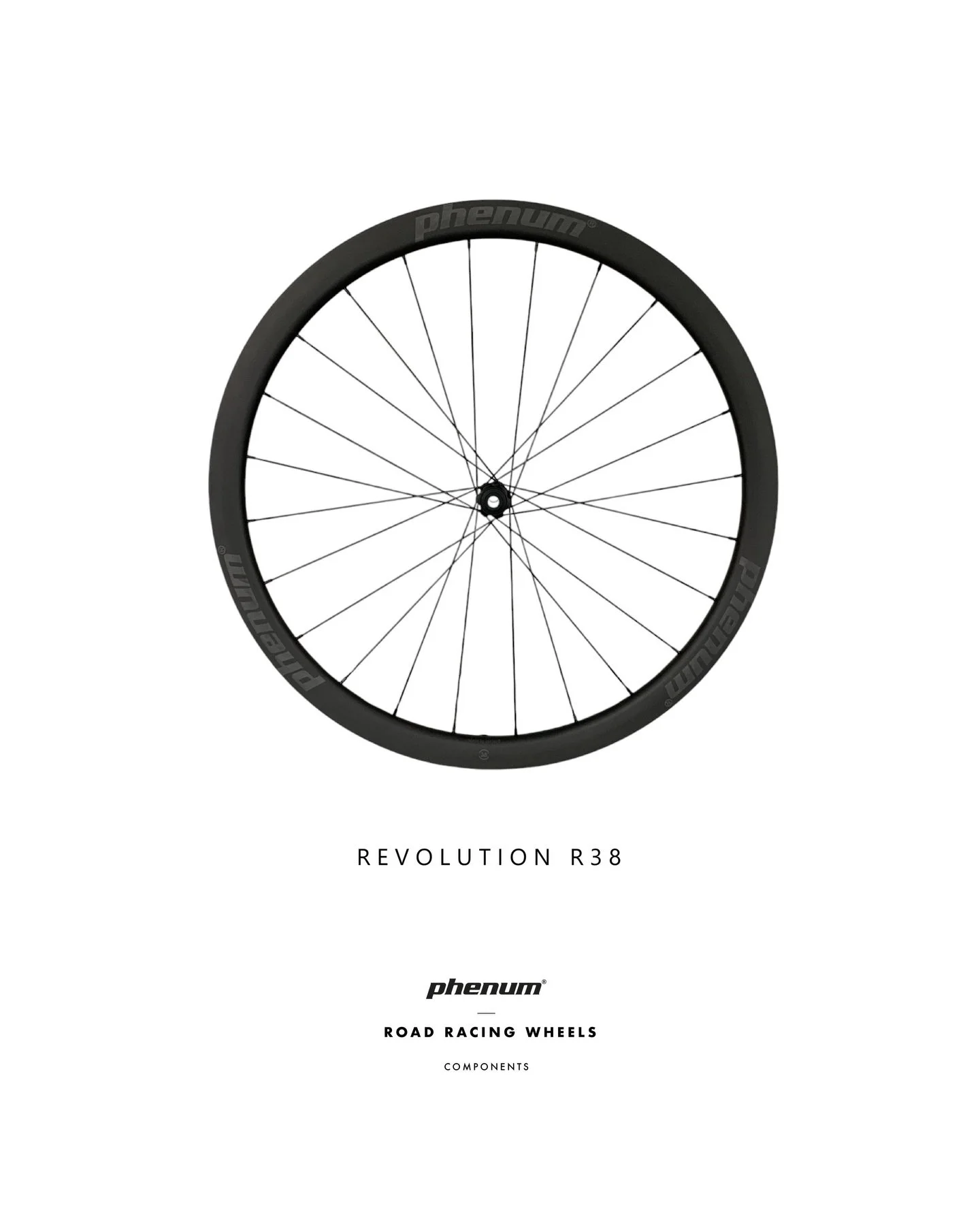 phenum&reg;

it&rsquo;s finally time for Revolution R38

our latest road wheelset Revolution R38

carbon UD matte
lasered logos
38mm rim height
21mm jaw width
180 dt swiss hubs
1269g weight
UCI approved

made for a ultimate road bike feeling

#phenum