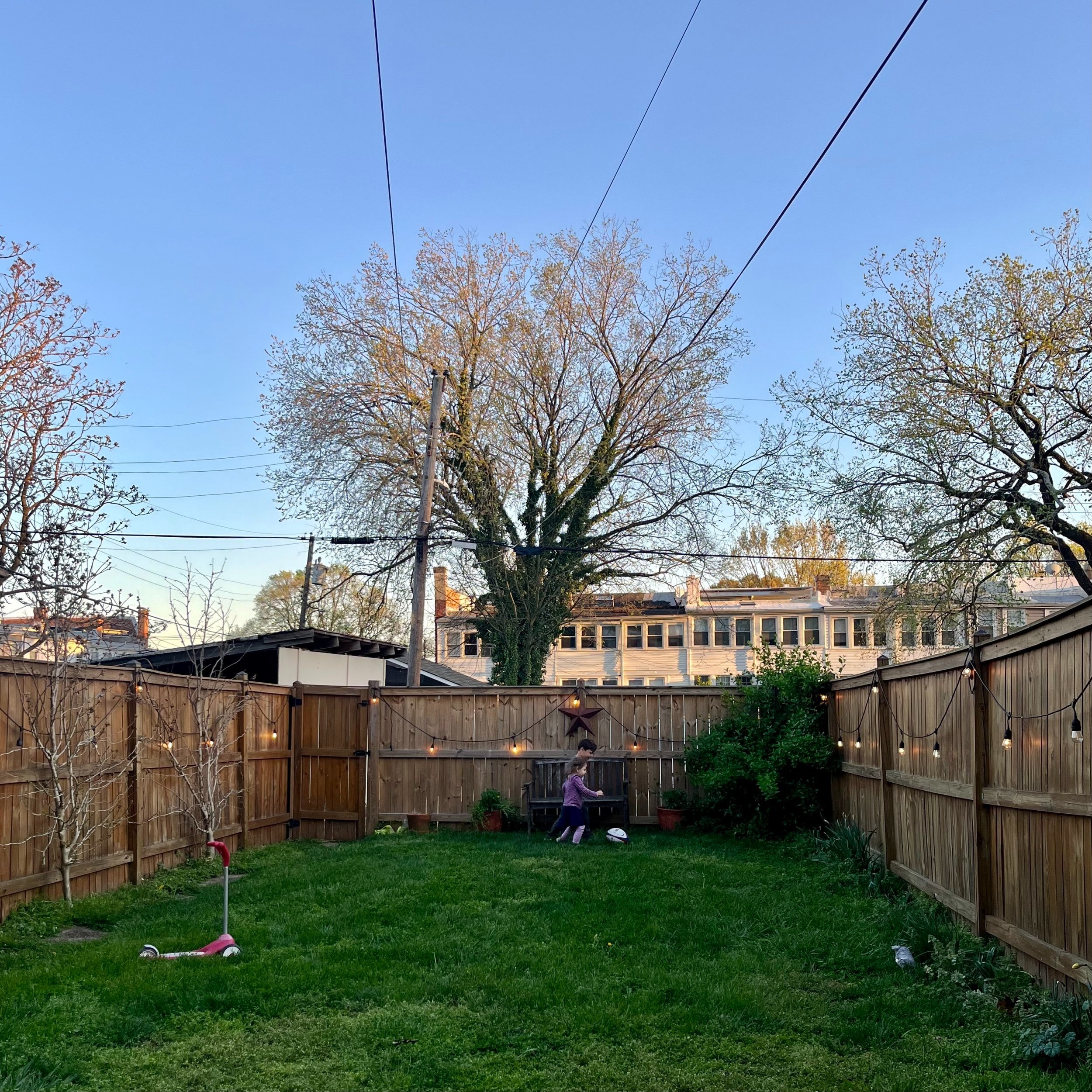 Saturday evening, mid-April