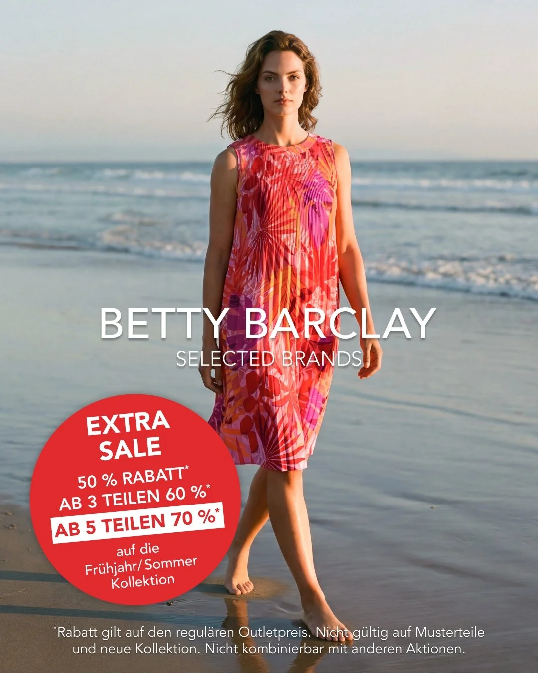 BETTY BARCLAY EXTRA-SALE AUF DIE FR&Uuml;HJAHR/SOMMER KOLLEKTION!

Entdecken Sie ab dem 24.07.2026 die Marken der Betty Barclay Selected Brands: Cartoon, Betty Barclay und Betty&amp;Co. und sichern Sie sich Ihren attraktiven Staffelrabatt:

50% Rabat