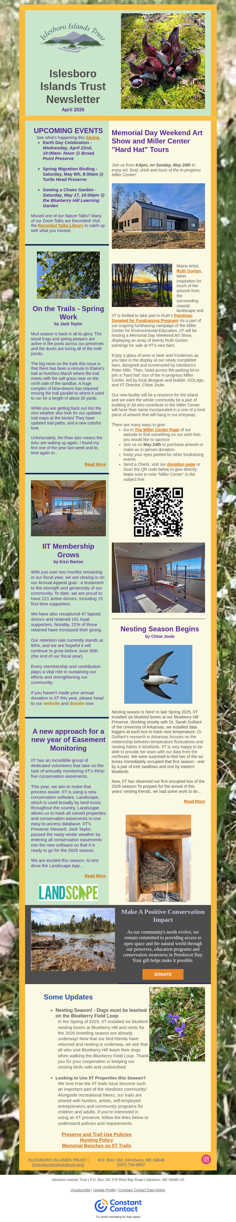 Islesboro Islands Trust Spring Newsletter