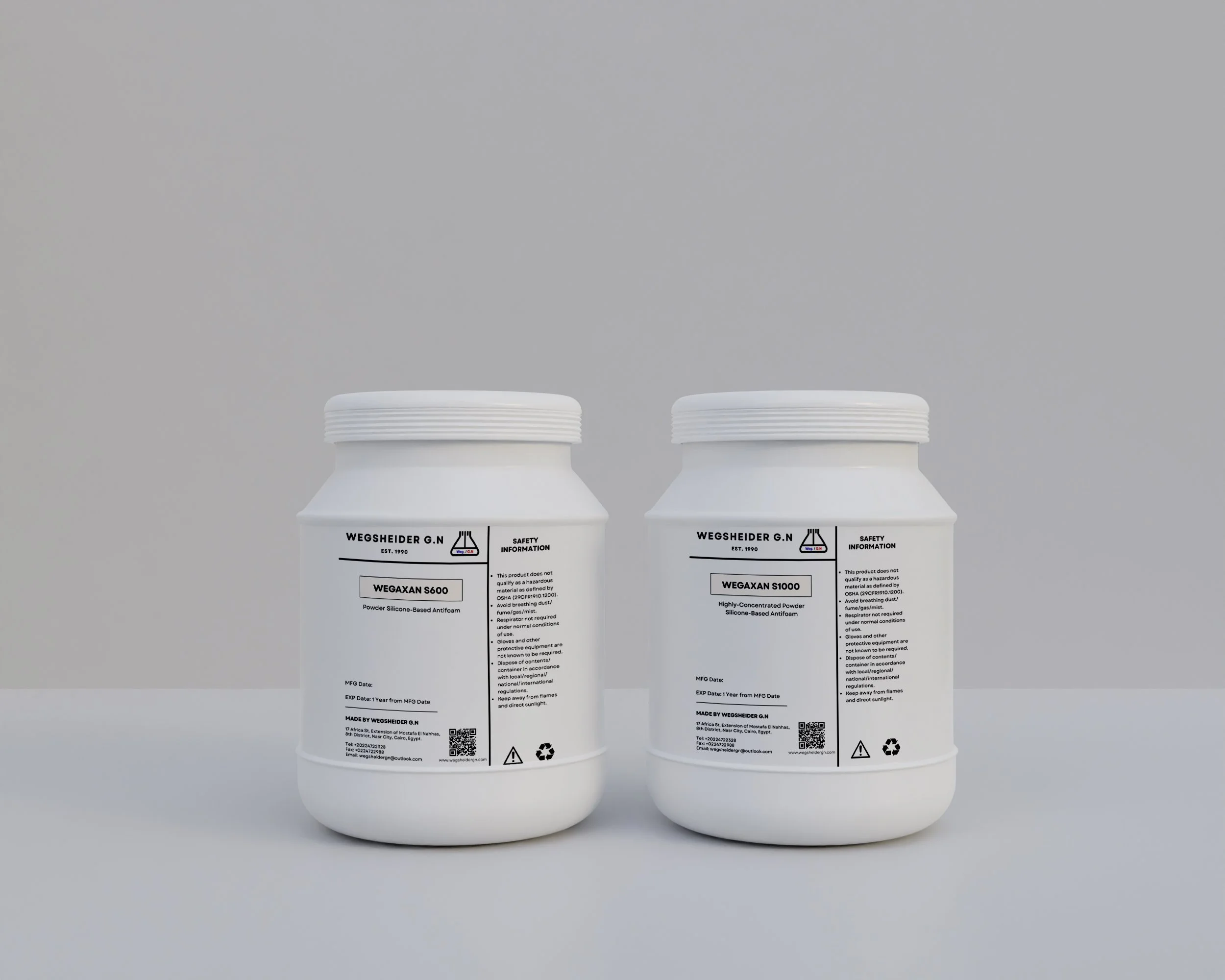 Powder Antifoam / Defoamer Product Jars