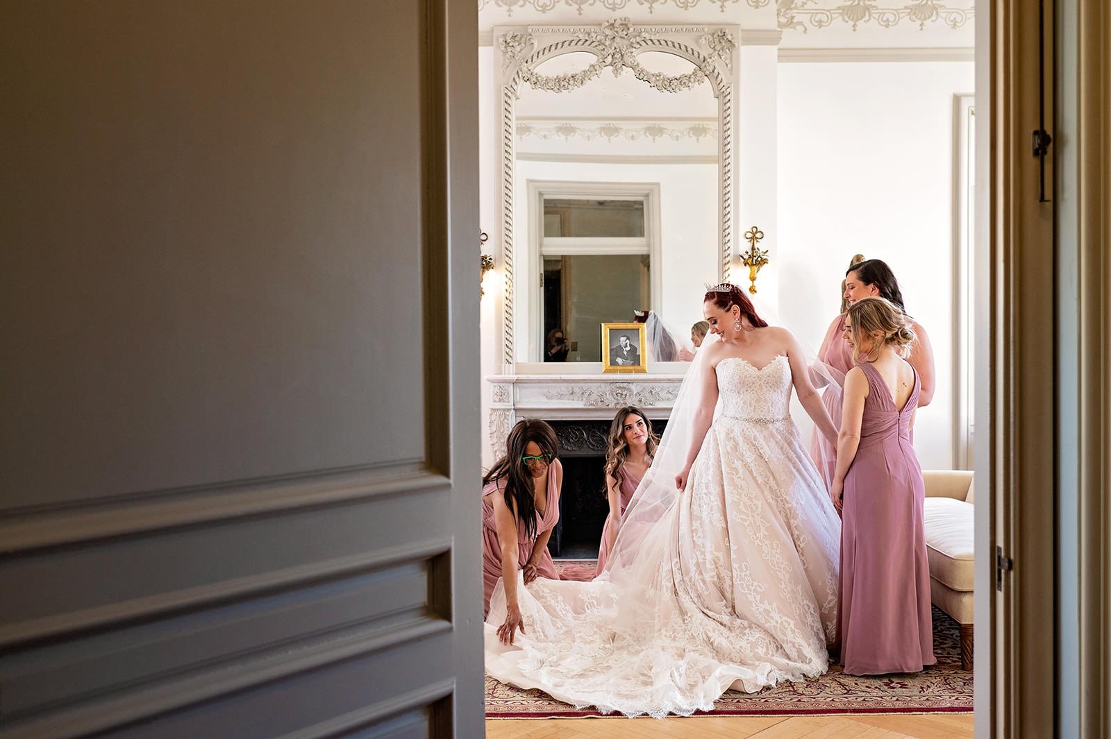 bridal suite at Rosecliff Mansion