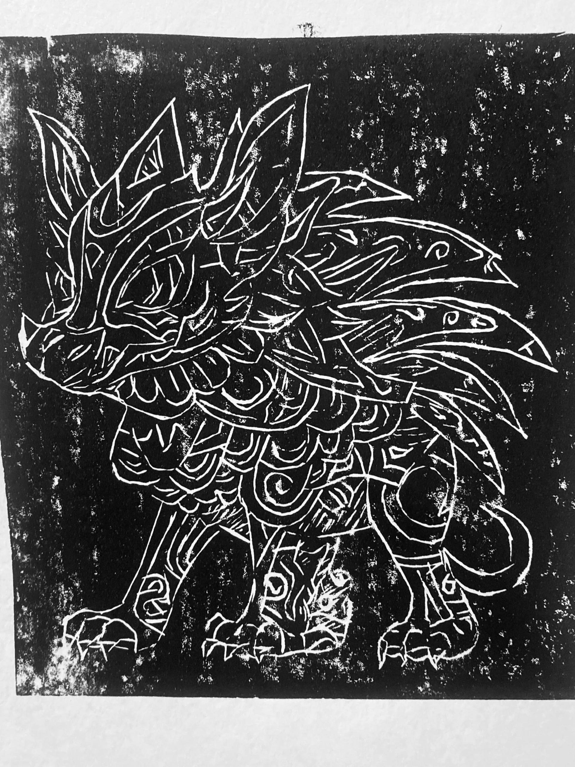 La Linea - 2024 Linocut Black Block ink