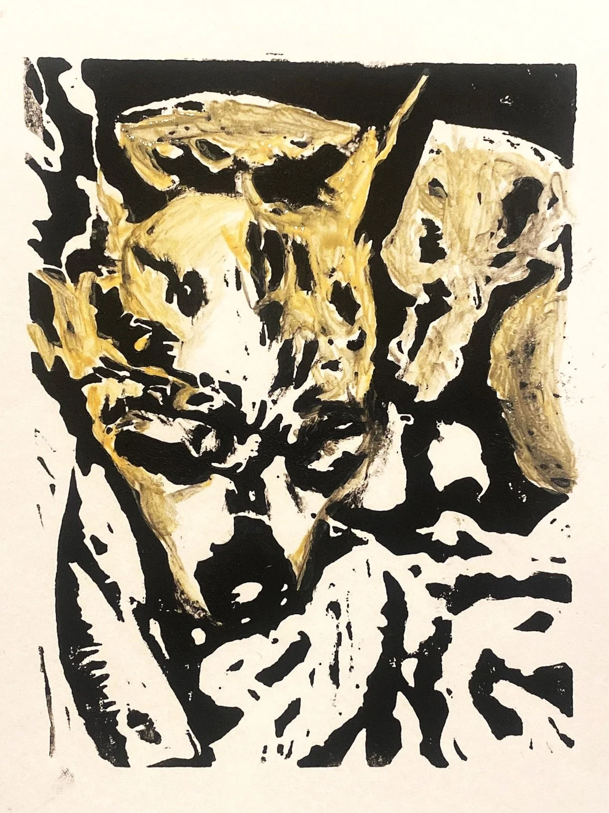 Chula - 2024 Linocut and Watercolor
