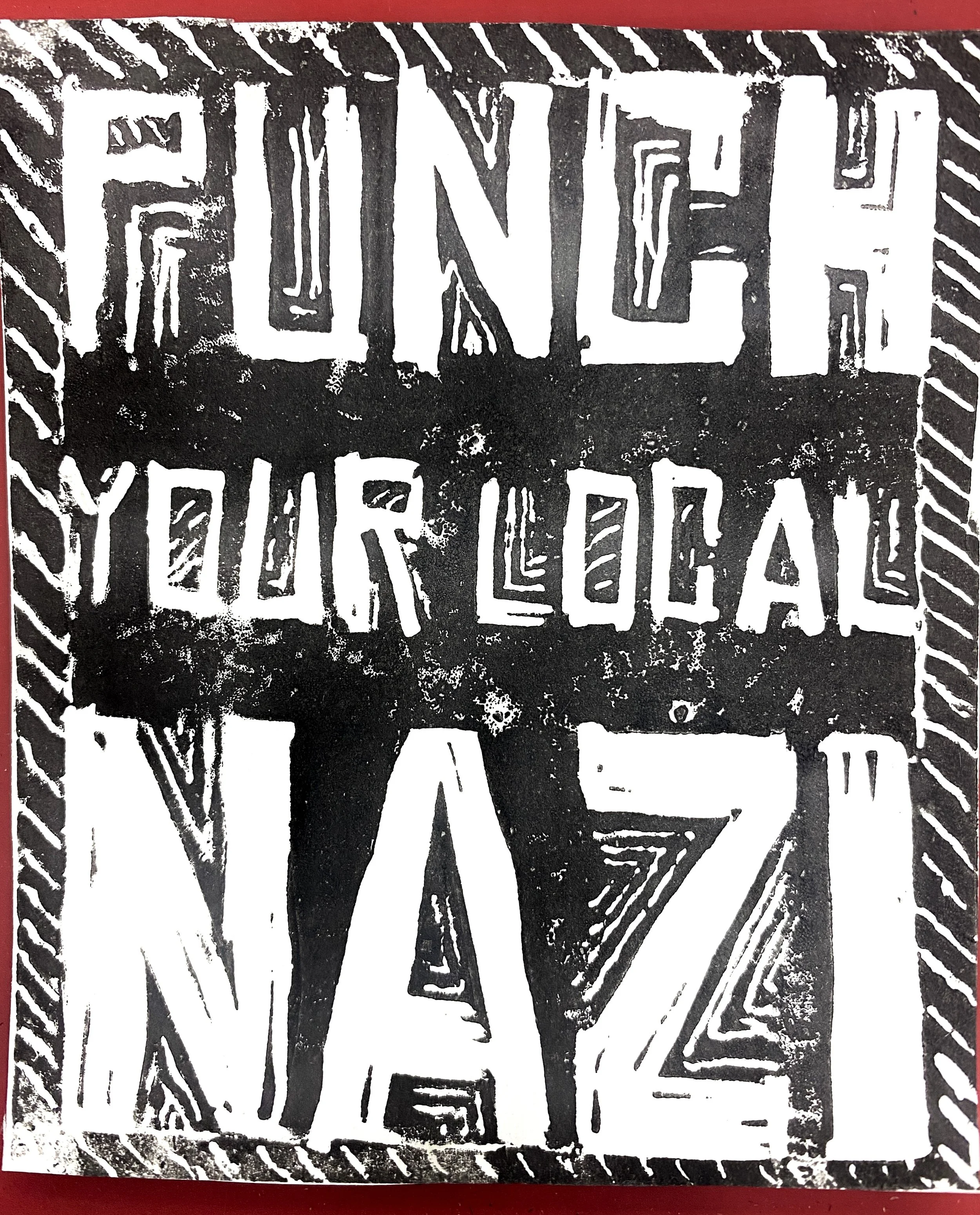 The Mandate - 2024 Linocut Black Block ink