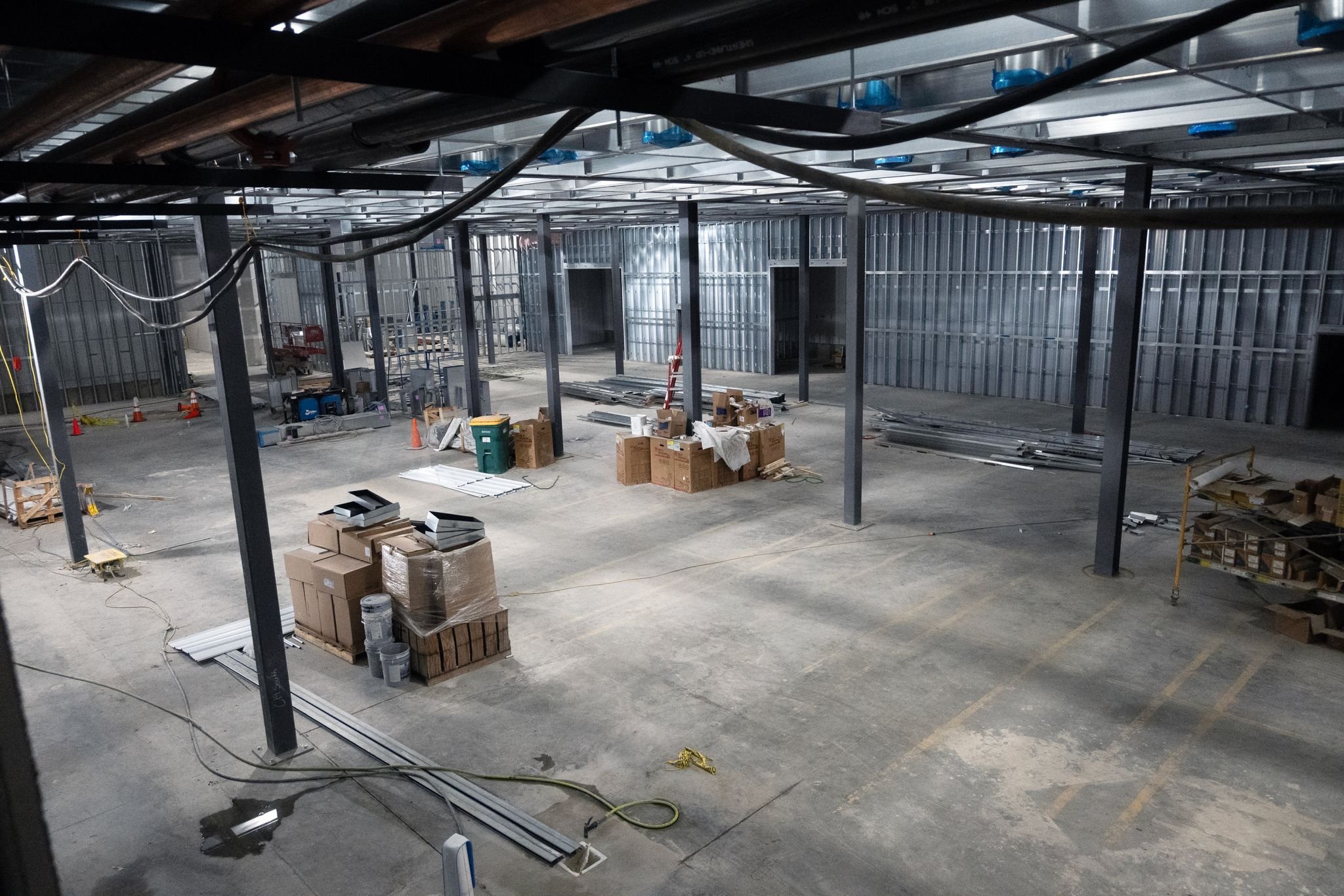 The Badland Batteries cell manufacturing floor while in construction.