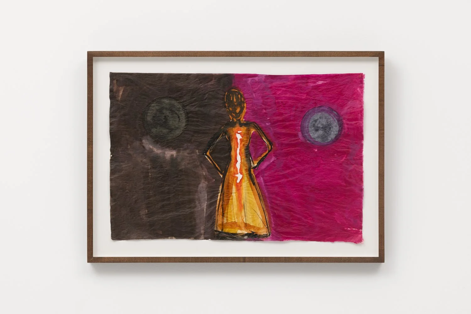 Mira Schor, Torn, 2023, Ink on Japanese rice paper, 46 x 65 x 4 cm, 18 1/8 x 25 5/8 x 1 5/8 in.