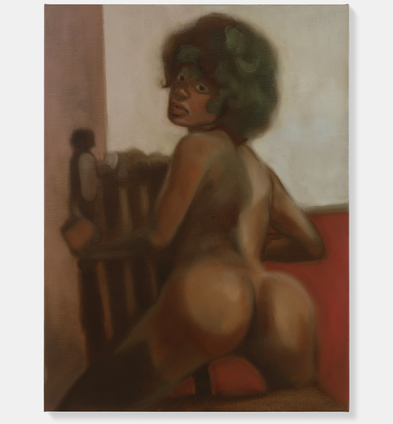 Somaya Critchlow;
Twisted Figure, 2024;
Oil on linen;
80.5 x 60.1 cm;
31 3/4 x 23 5/8 in.