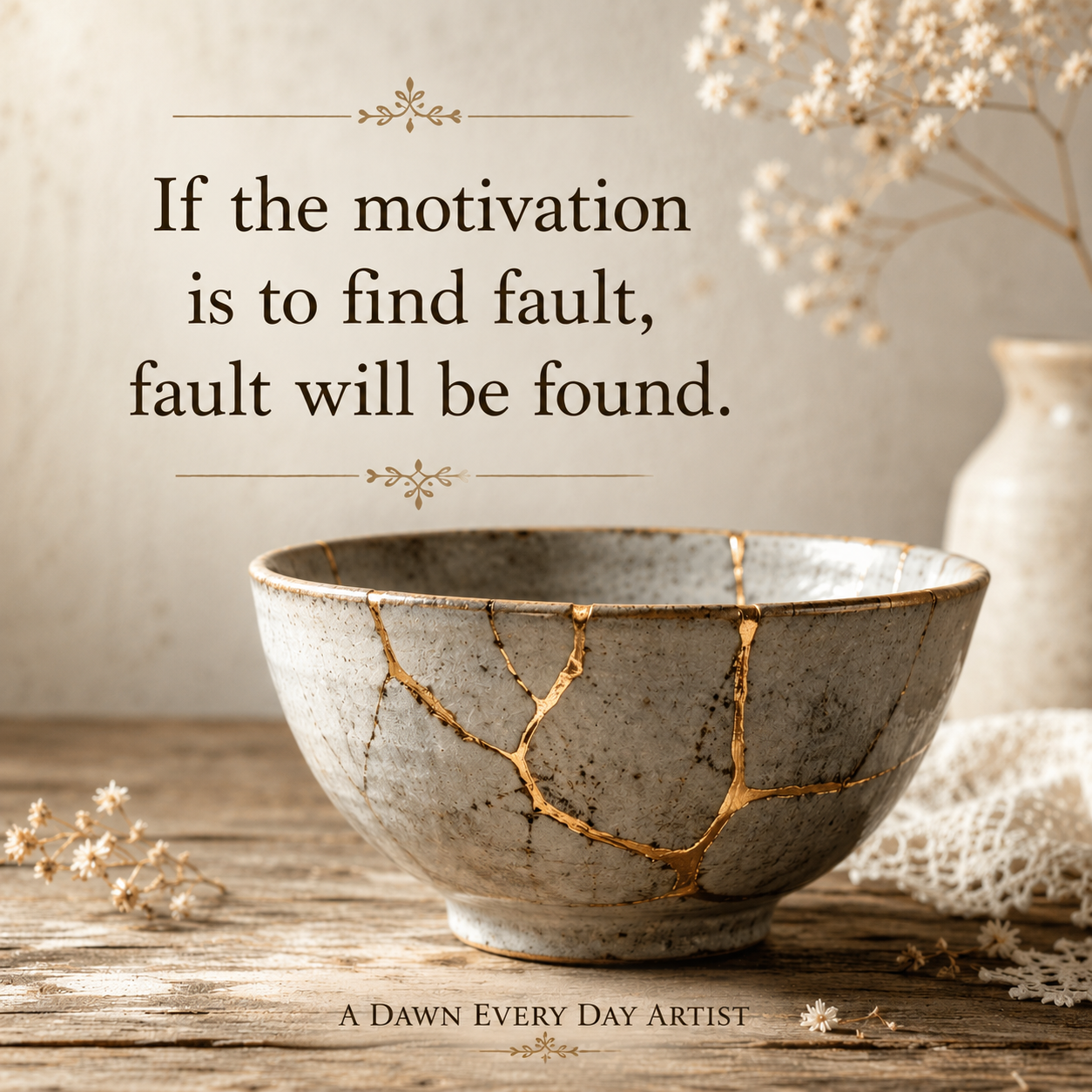 If the motivation is to find fault, fault will be found. 