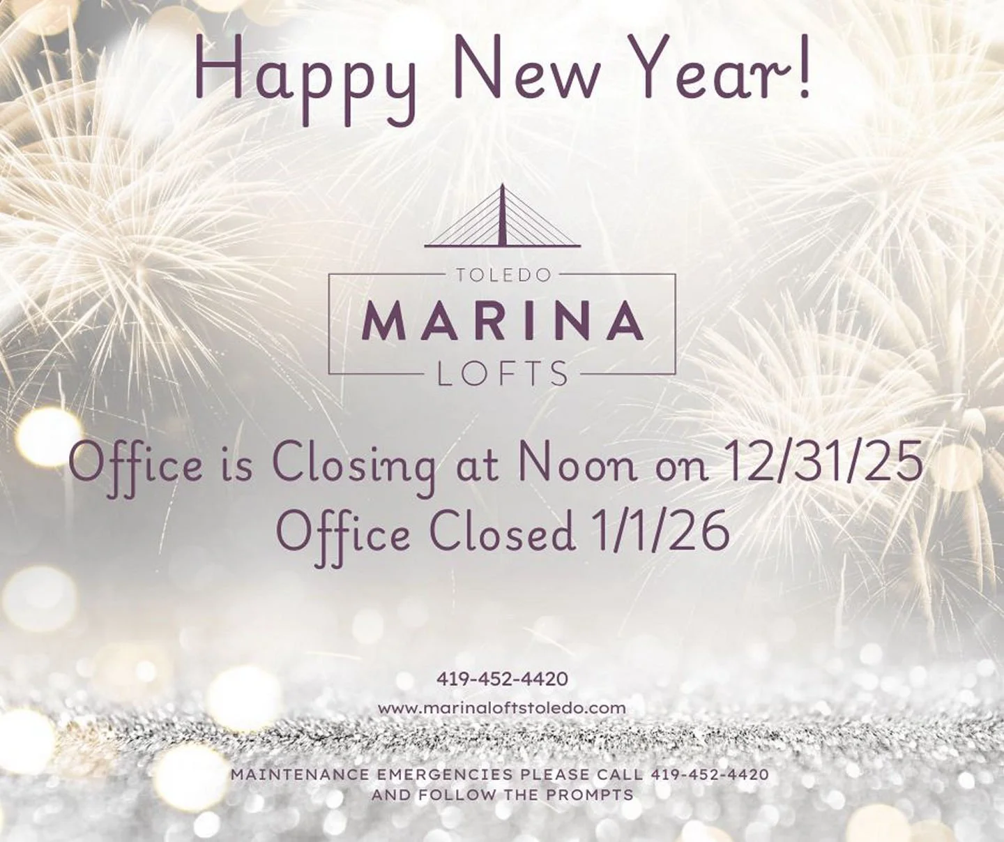 Happy New Year Marina Lofts!
