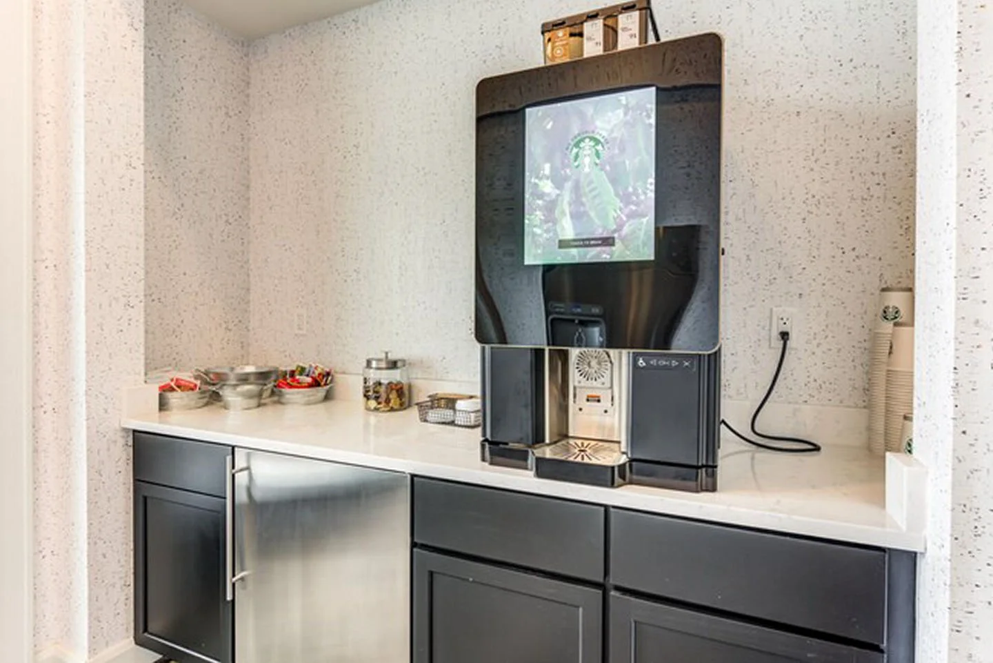 Tuesday Spotlight: Our Starbucks coffee bar! Swing by and fuel up before work!&rdquo;