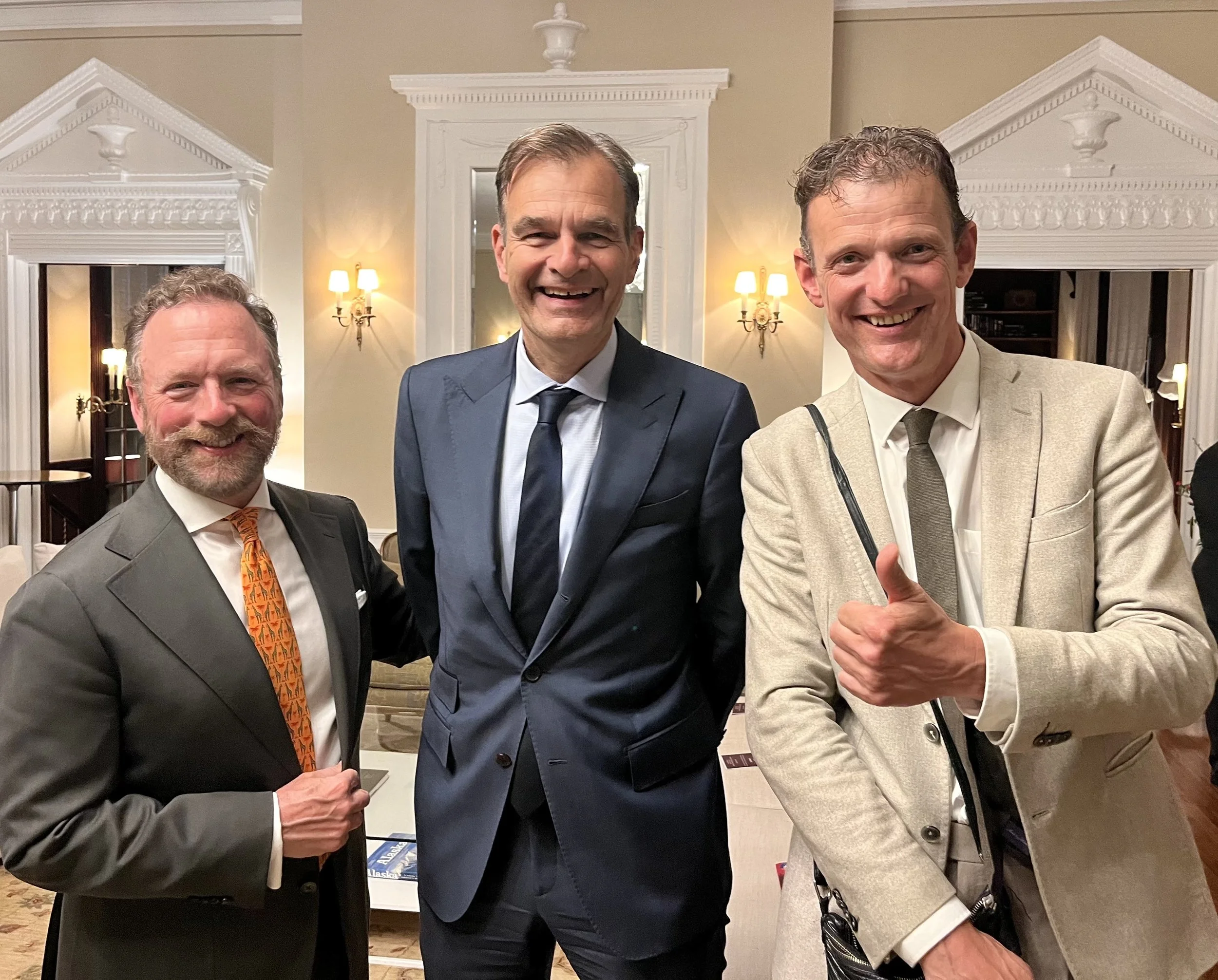 With the Dutch Ambassador Andre Haspels (center) and jazz great, Peter Beets (right), my close friend with whom I share a love of Chopin and who interprets the piano’s greatest composer as no other. 