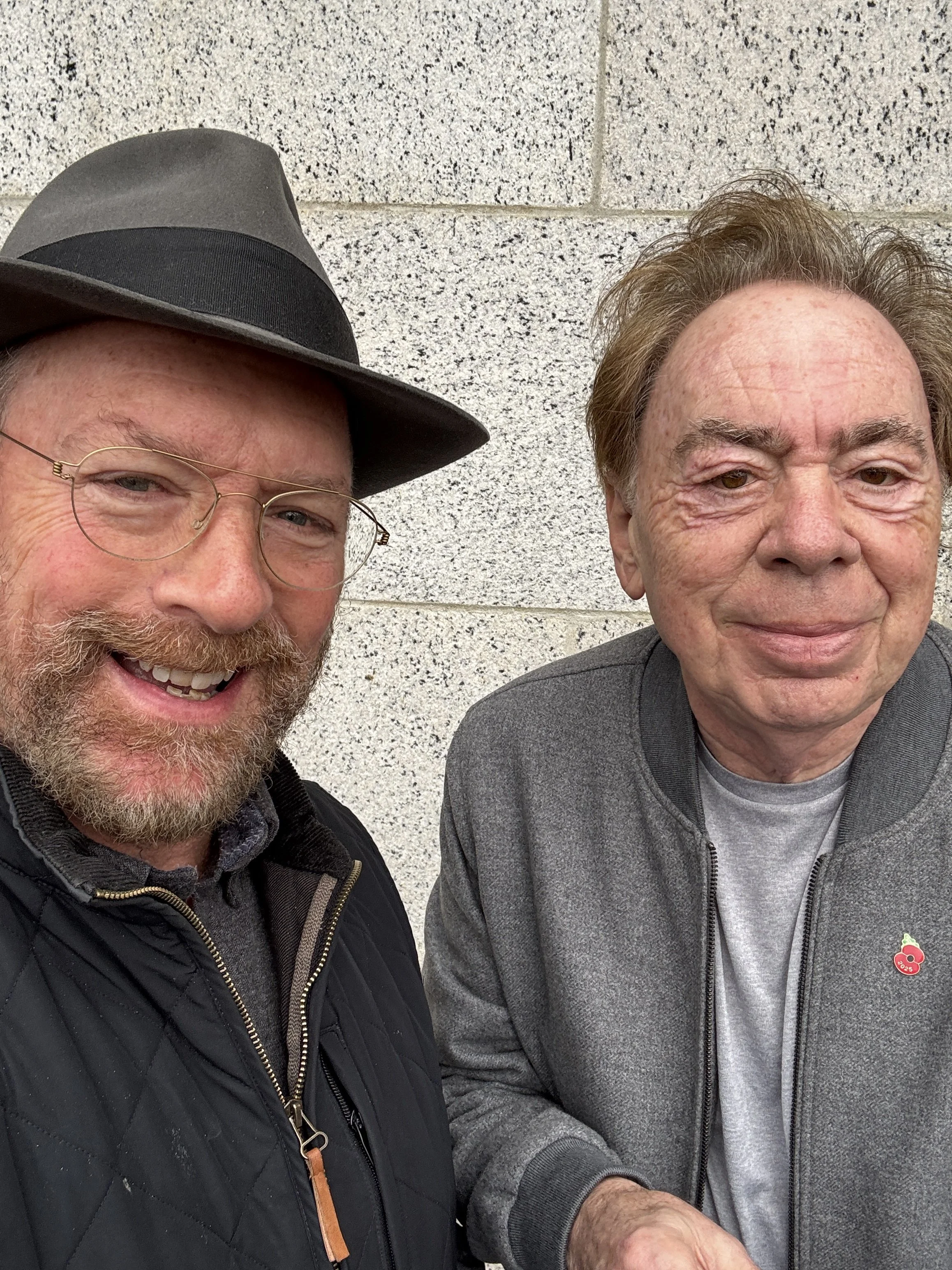 A chance encounter with the legendary Andrew Lloyd Weber, whose music has inspired our family for decades. 