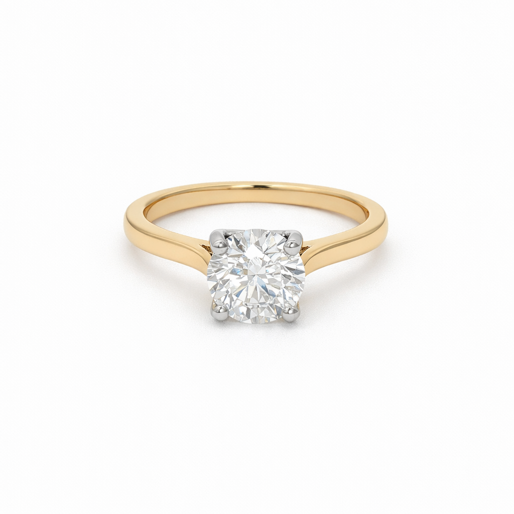 18ct Yellow Gold 1.01ct Round Lab Grown Diamond Ring