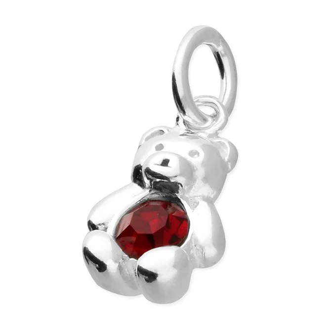 Sterling Silver January Birthstone Bear Pendant