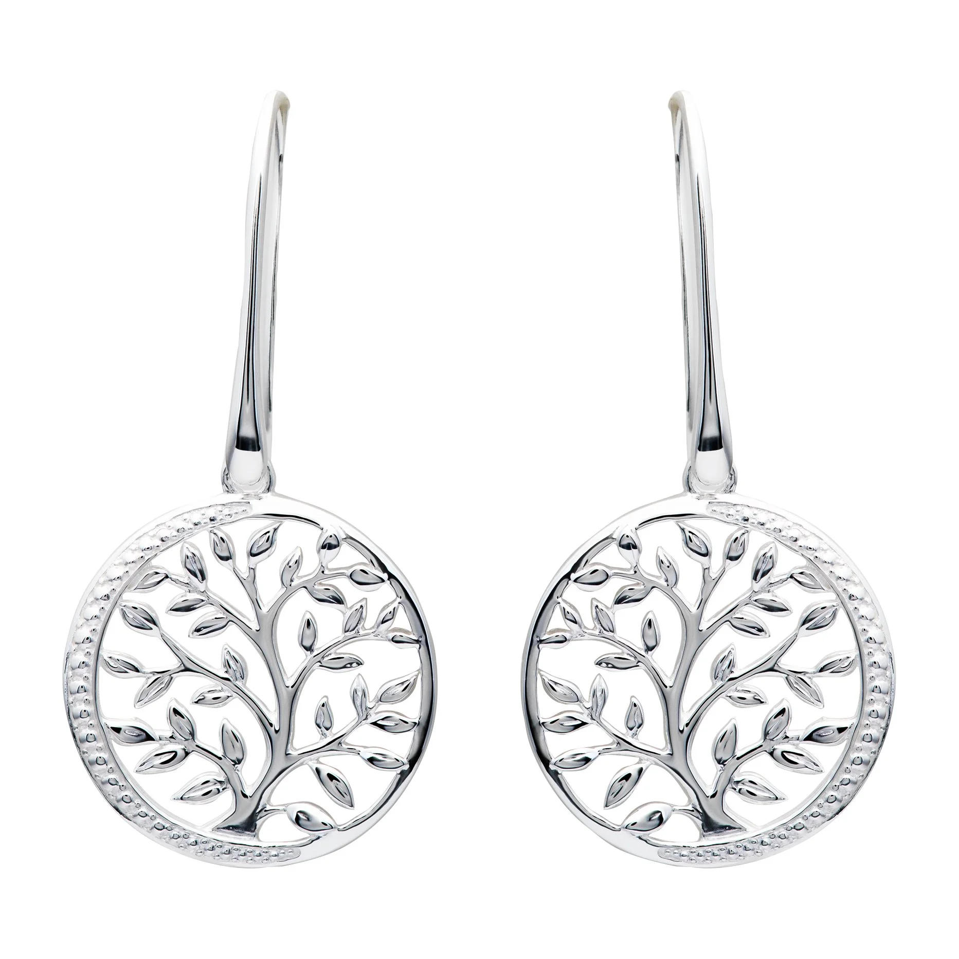 Sterling Silver Tree of Life Drop Earrings