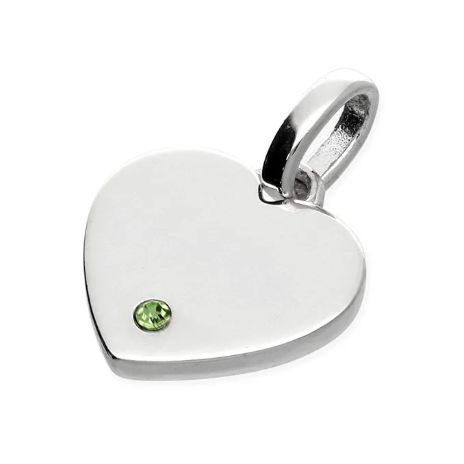 Sterling Silver August Birthstone Heart Pendant