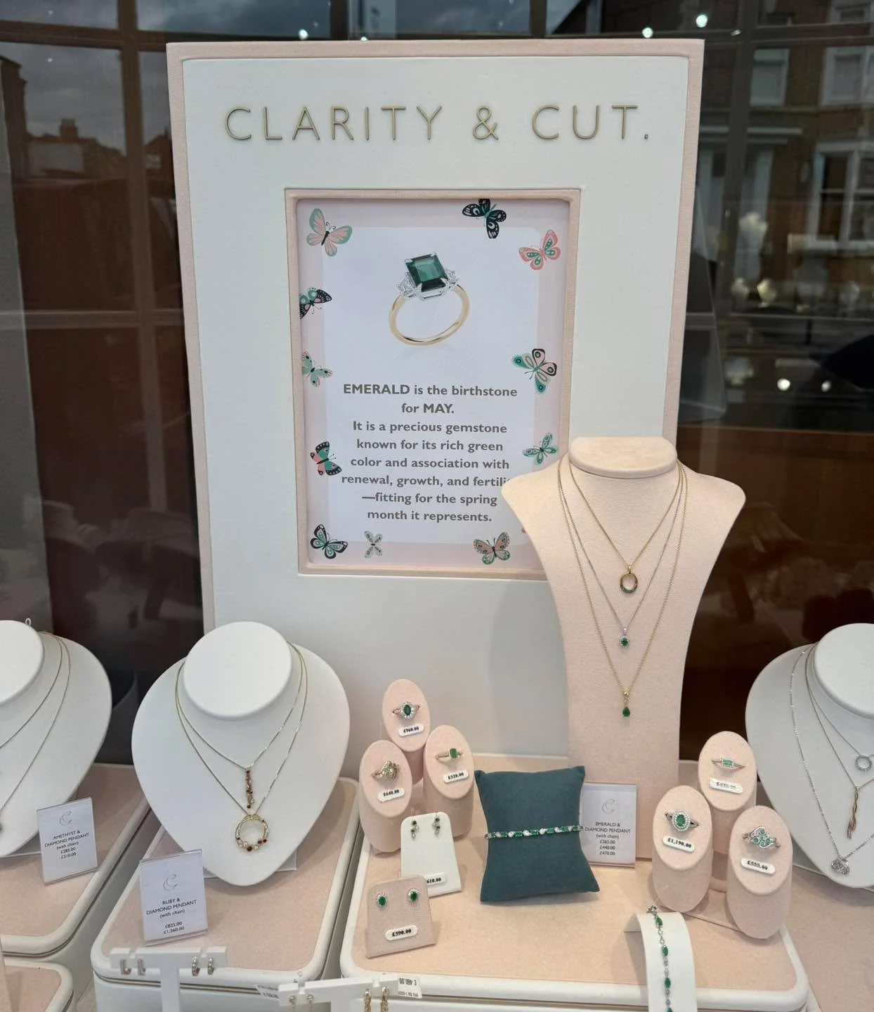 May is all about Emeralds! If you&rsquo;re looking for a birthday gift for that special someone or simply want to treat yourself, call in to see our beautiful selection of Emerald jewellery.  Alternatively if you want something custom made, come and 