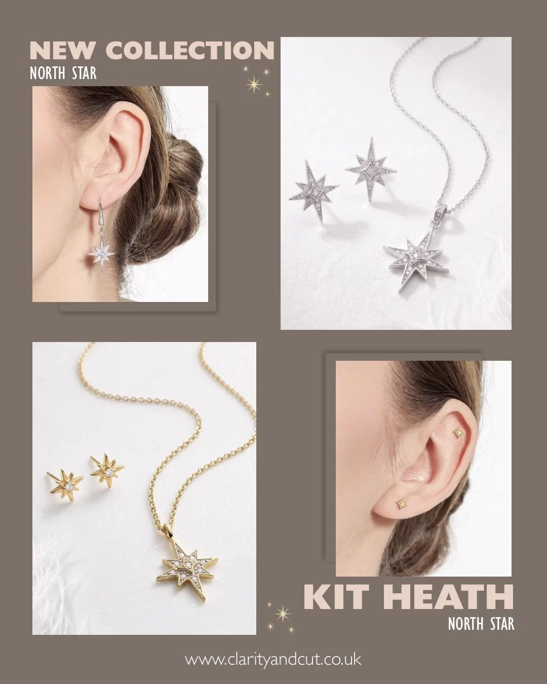 New Kit Heath jewellery just in ✨

This North Star inspired collection is available in both sterling silver and gold-plated, featuring beautiful celestial earrings and necklaces 🌟

Shop the collection in-store now 🛍️