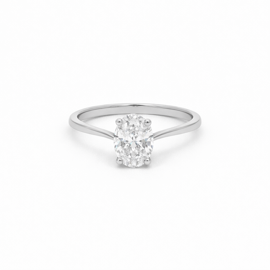 Platinum 1ct Oval Lab Grown Diamond Ring