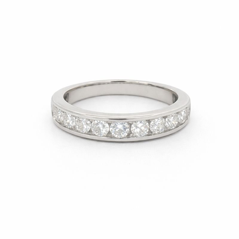 White Gold Round Lab Grown Diamond Channel Set Eternity Ring