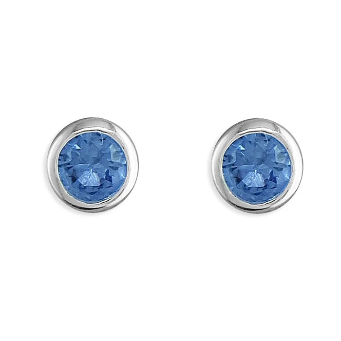 Sterling Silver December Birthstone Stud Earrings