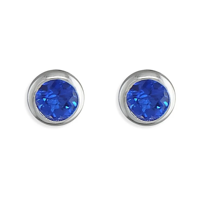 Sterling Silver September Birthstone Stud Earrings