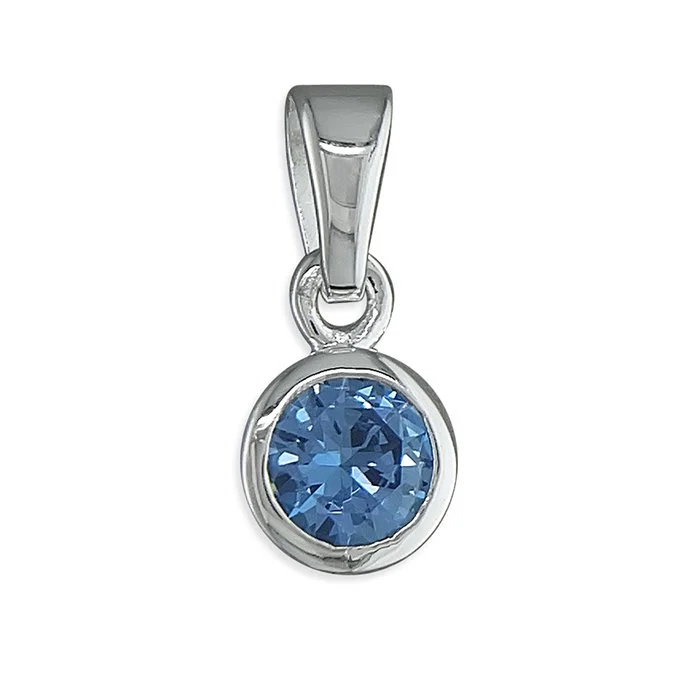 Sterling Silver March Birthstone Pendant