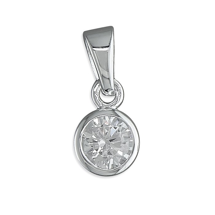 Sterling Silver April Birthstone Pendant