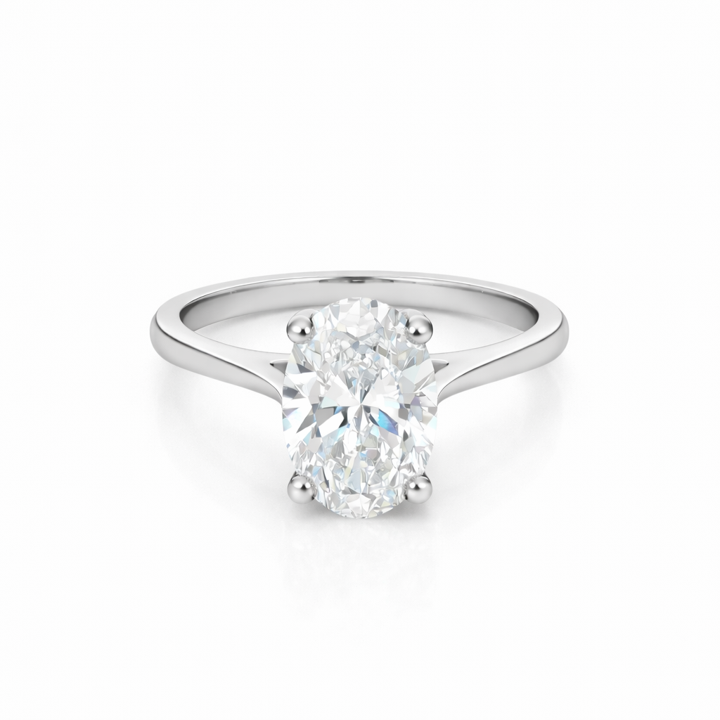 Platinum 2.01ct Oval Lab Grown Diamond Ring