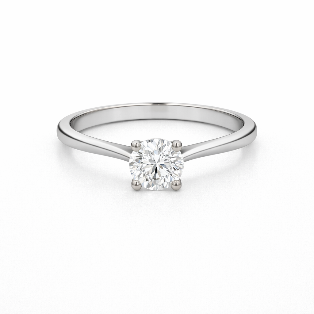 White Gold 0.51ct Round Lab Grown Diamond Ring