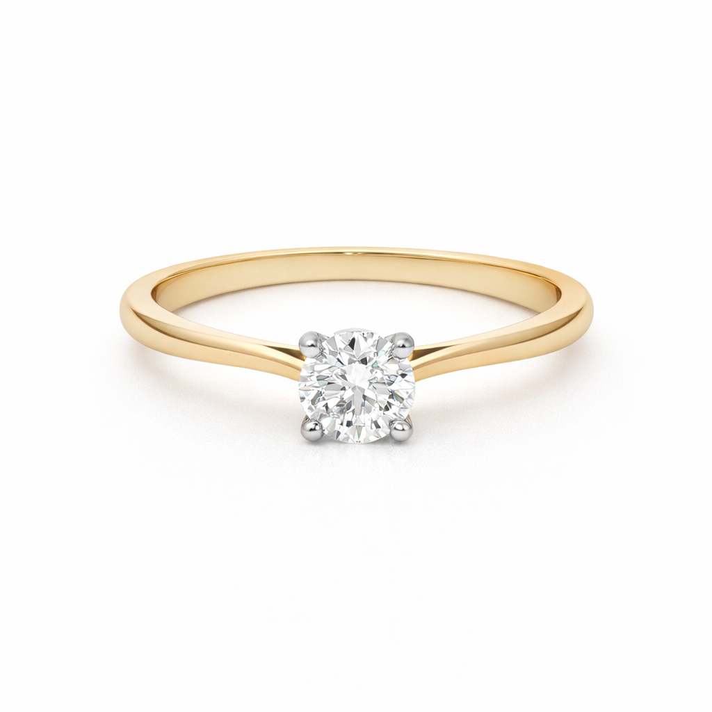 9ct Yellow Gold 0.51ct Round Lab Grown Diamond Ring