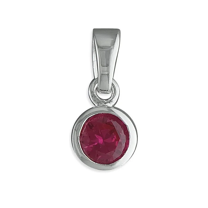 Sterling Silver July Birthstone Pendant