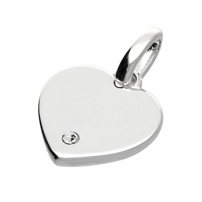 Sterling Silver April Birthstone Heart Pendant