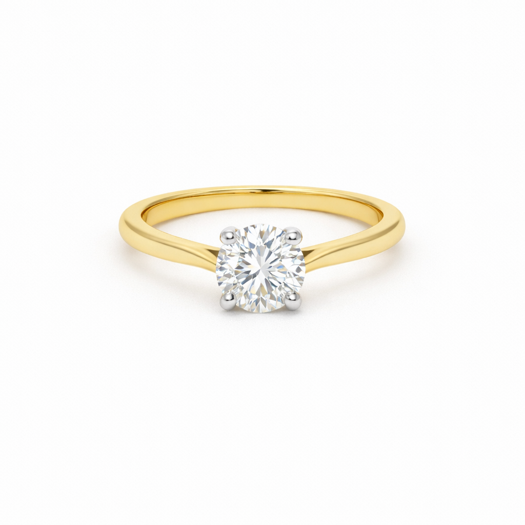 9ct Yellow Gold 0.50ct Round Lab Grown Diamond Ring