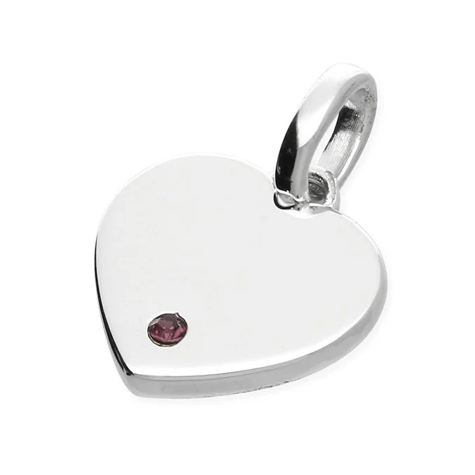 Sterling Silver February Birthstone Heart Pendant