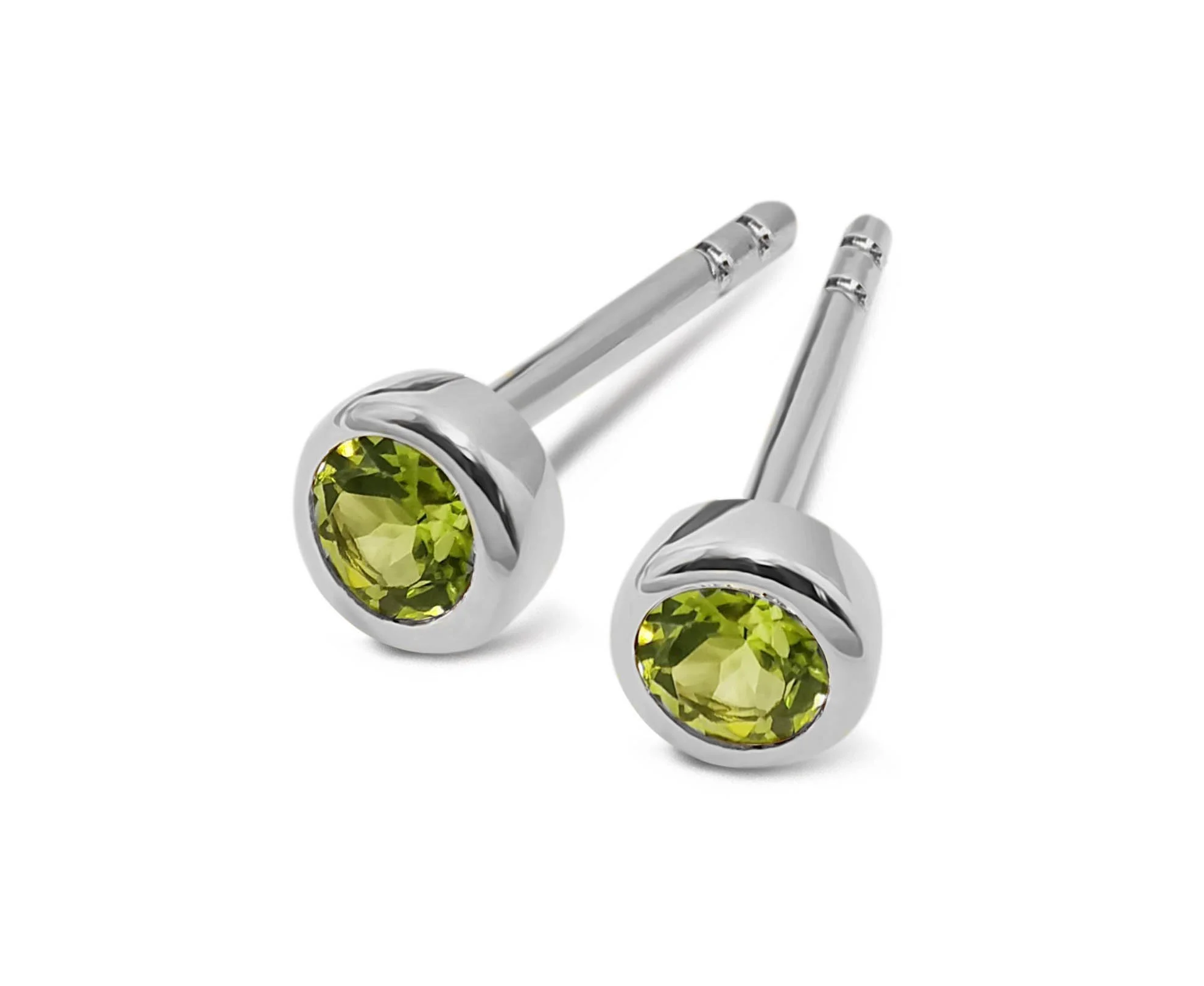Sterling Silver Peridot Stud Earrings