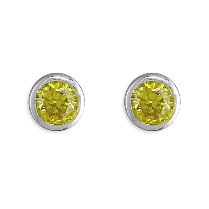 Sterling Silver November Birthstone Stud Earrings