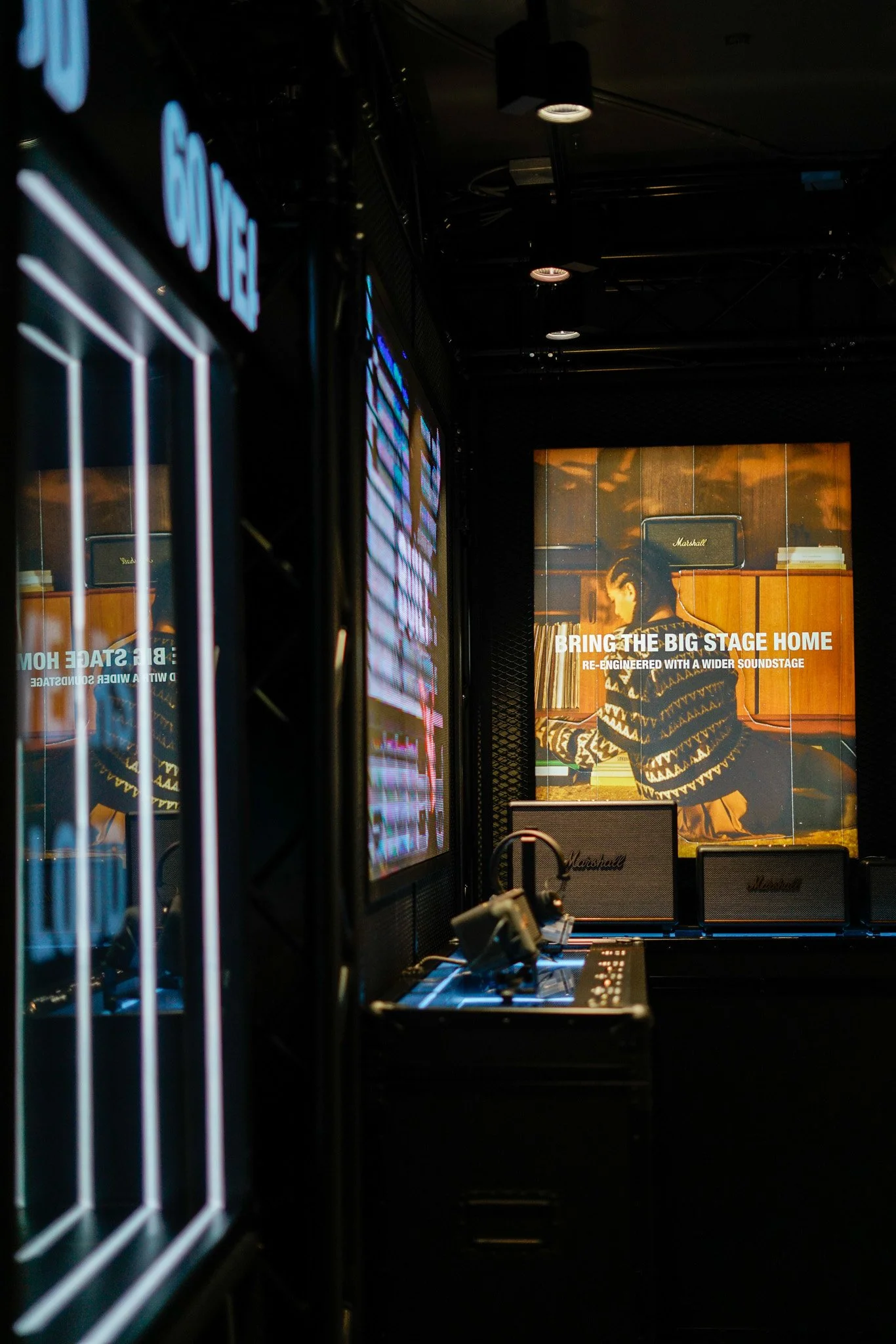 Corridor view into the dark Marshall shop-in-shop